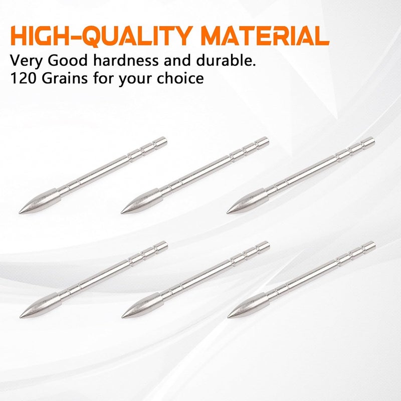 Yls Archery Field Points 85/100/120 Grain Insert Points Archery Bullet Points Target Practice Tips for ID 4.2mm Shaft(Pack of 12) - Image 5